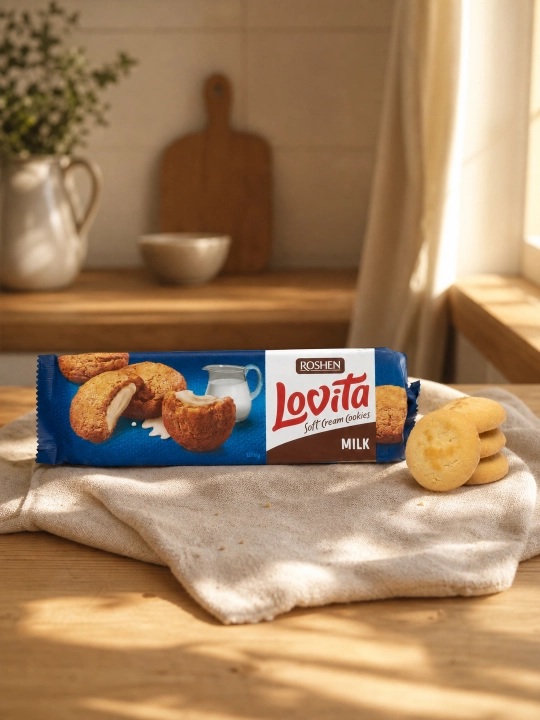 Печенье сдобное Roshen Milk Lovita, 127 г
