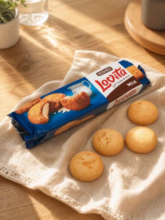 Печенье сдобное Roshen Milk Lovita, 127 г