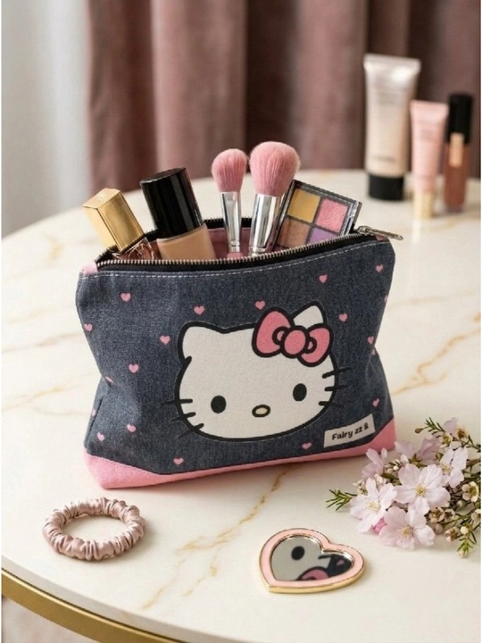 Косметичка Hello Kitty в чёрно-розовом цвете - 
