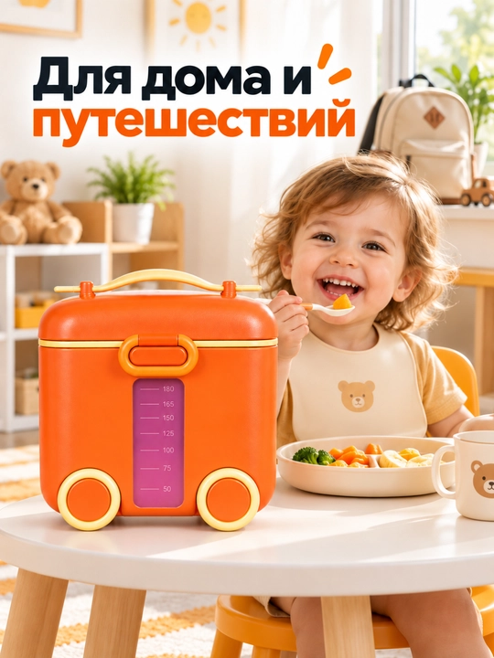 Контейнер-сумка, набор для кормления детей с посудой и аксессуарами