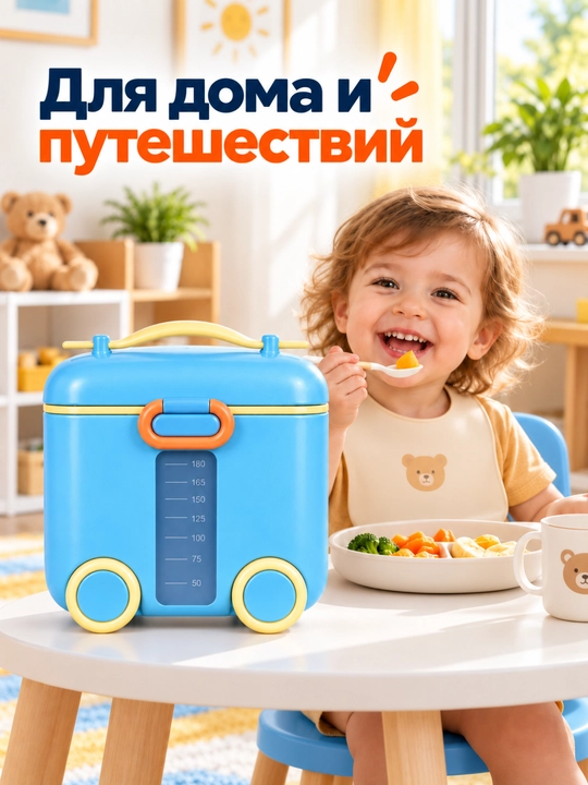 Контейнер-сумка, набор для кормления детей с посудой и аксессуарами