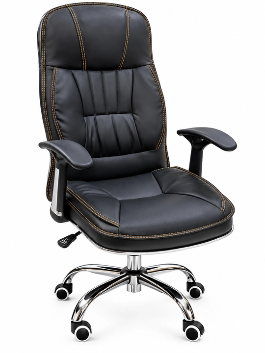 Ofis kreslosi, baland suyanchiqli g‘ildirakli stul, jigarrang, 125×64×64 sm