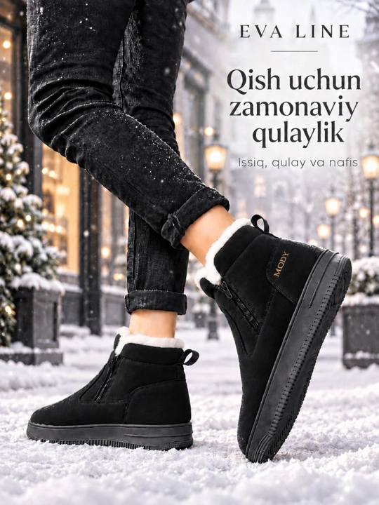 Erkaklar va ayollar uchun qishki kalta etikla. Malomerka bir o‘lcham kattasini tanlang