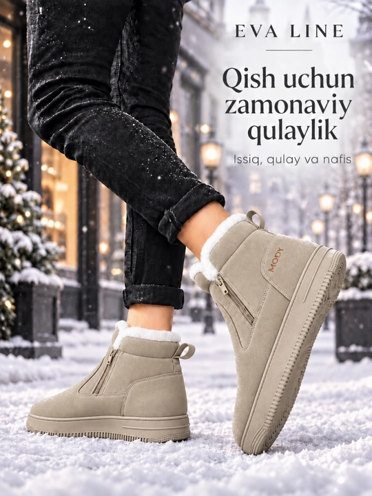 Erkaklar va ayollar uchun qishki kalta etikla. Malomerka bir o‘lcham kattasini tanlang