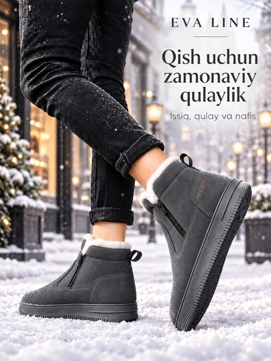 Erkaklar va ayollar uchun qishki kalta etikla. Malomerka bir o‘lcham kattasini tanlang