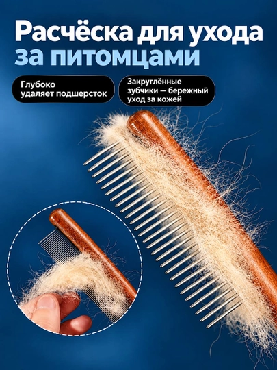 Набор для ухода за кошками 5 в 1: расчёски, перчатка, когтерез и щётка