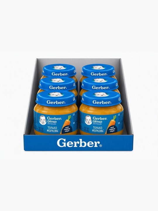 GERBER детское овощное пюре, 6x80г