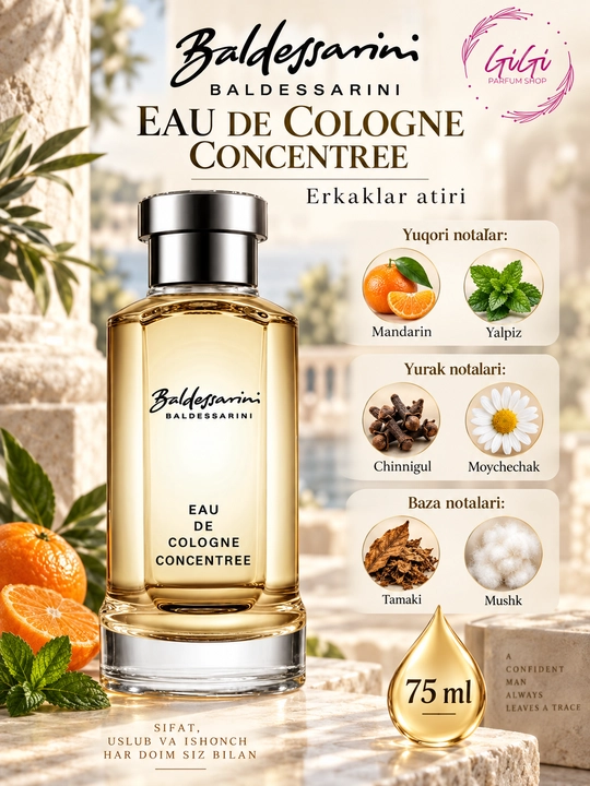 Baldessarini Eau de Cologne Concentree Мужские духи 75 мл - 