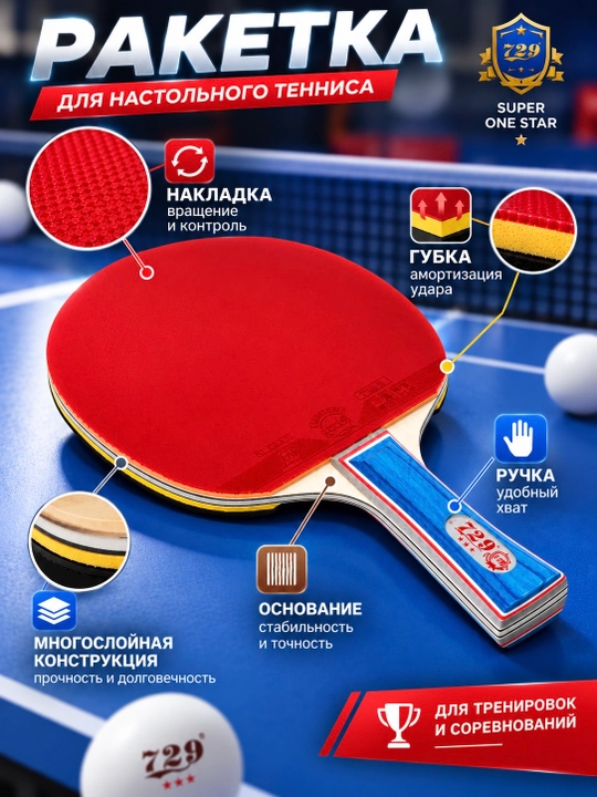 729 Super One Star stol tennisi raketkasi