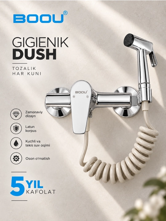 BOOU Tualet uchun, gigienik dush aralashtirgich, dush smesitel, bide uchun, mustahab, unitaz - 