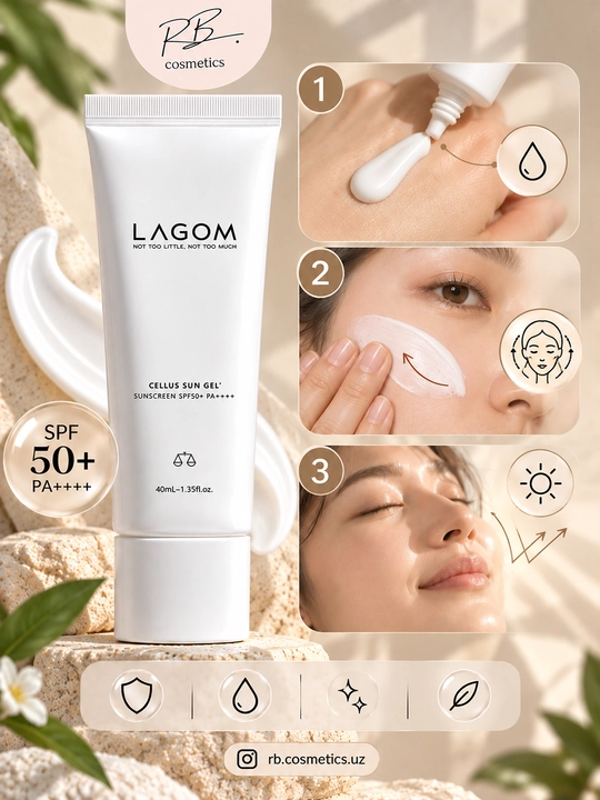 LAGOM SPF50+ PA++++ SPF солнцезащитный крем, SPF, крем от солнца для рук и тела