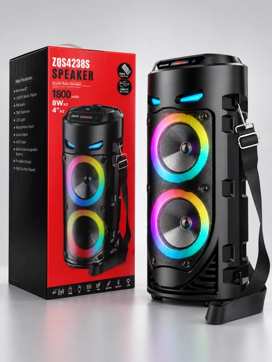 RGB LED, mikrofon va DU pulti bilan jihozlangan ko‘p funksiyali Bluetooth karaoke karnay