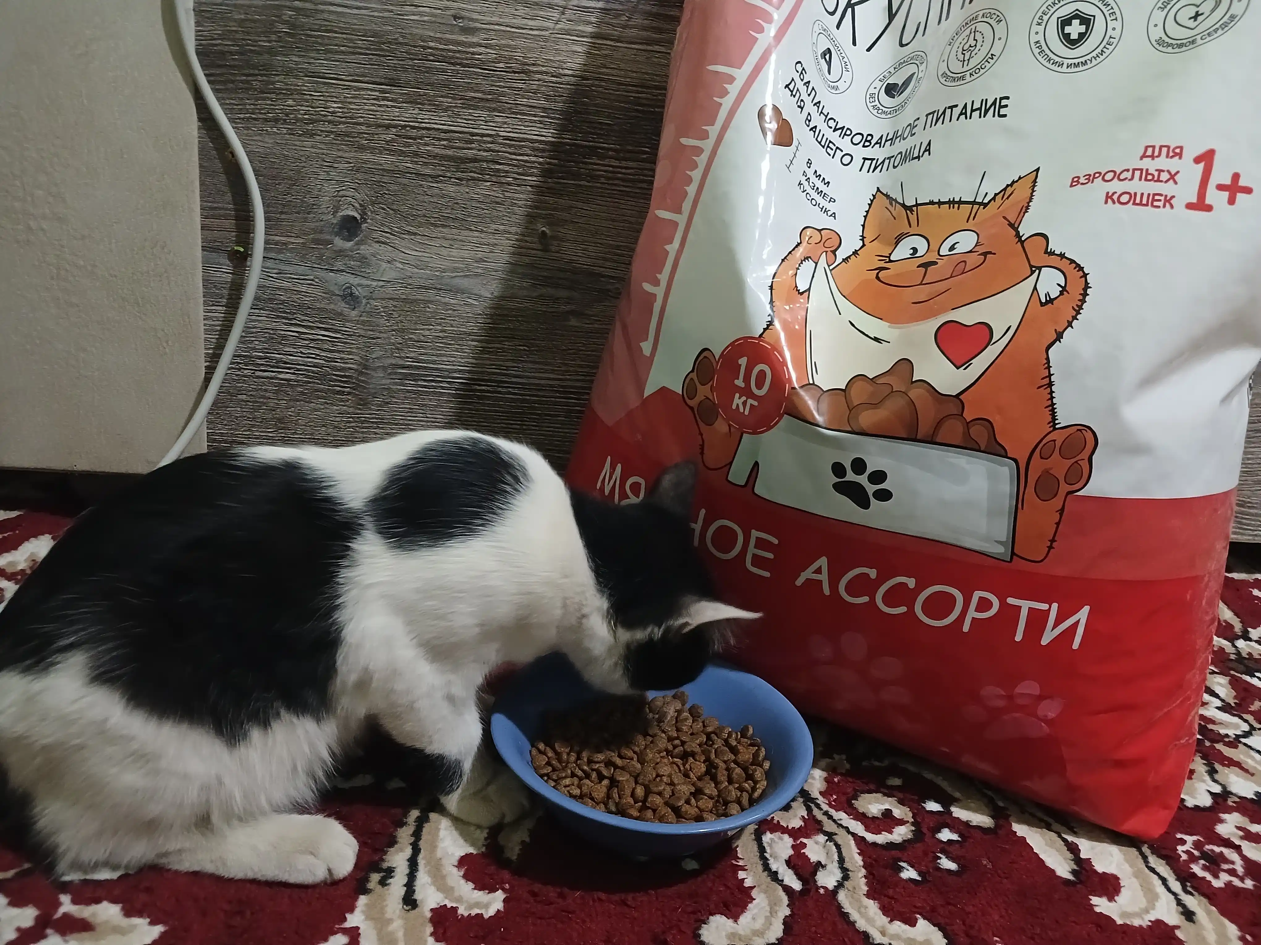 Вкусная миска mushuklar uchun quruq yem go‘shtli assorti, 10 kg