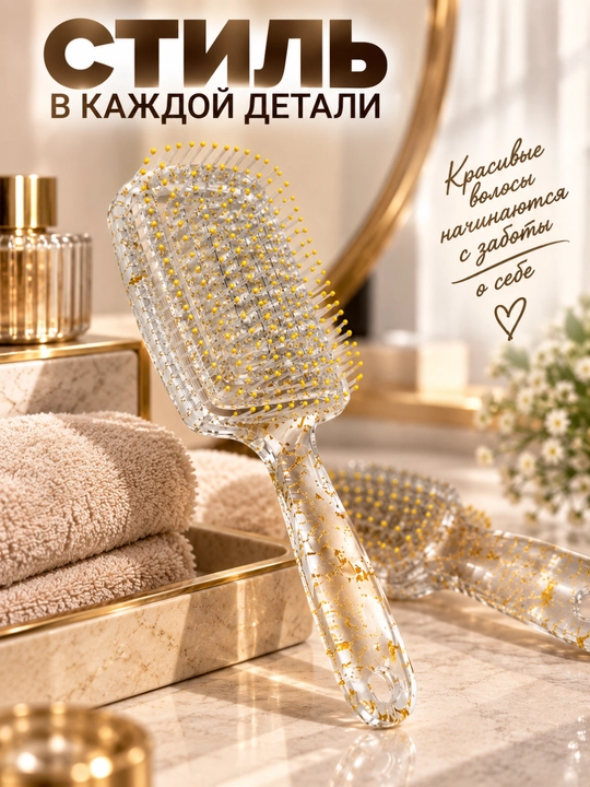 Массажная расчёска для волос с мягкими закруглёнными зубчиками