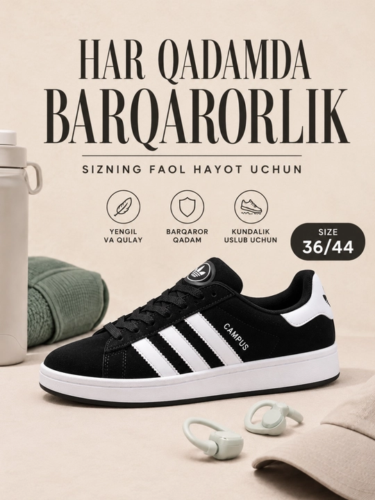 CAMPUS unisex krossovka, erkaklar va ayollar uchun kundalik oyoq kiyim, 36–44 - 