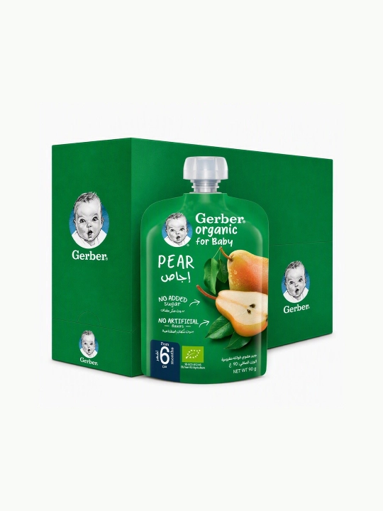 GERBER Детское органическое фруктовое пюре, 7х90 гр