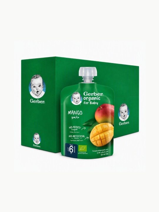 GERBER Детское органическое фруктовое пюре, 7х90 гр
