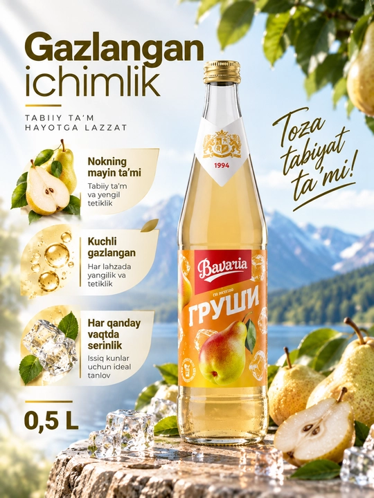 Bavaria Classic nok ta'mli gazlangan alkogolsiz ichimlik, 0,5 l - 