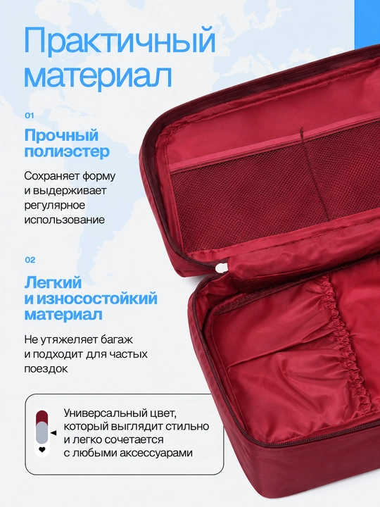 Sayohat uchun kosmetik sumka-organayzer, yo‘l kosmetichkasi, kosmetika uchun