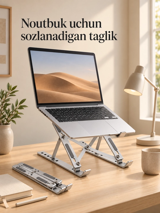 Noutbuk uchun sozlanadigan buklanadigan metall taglik,подставка,pastafkastol usti tayanchi