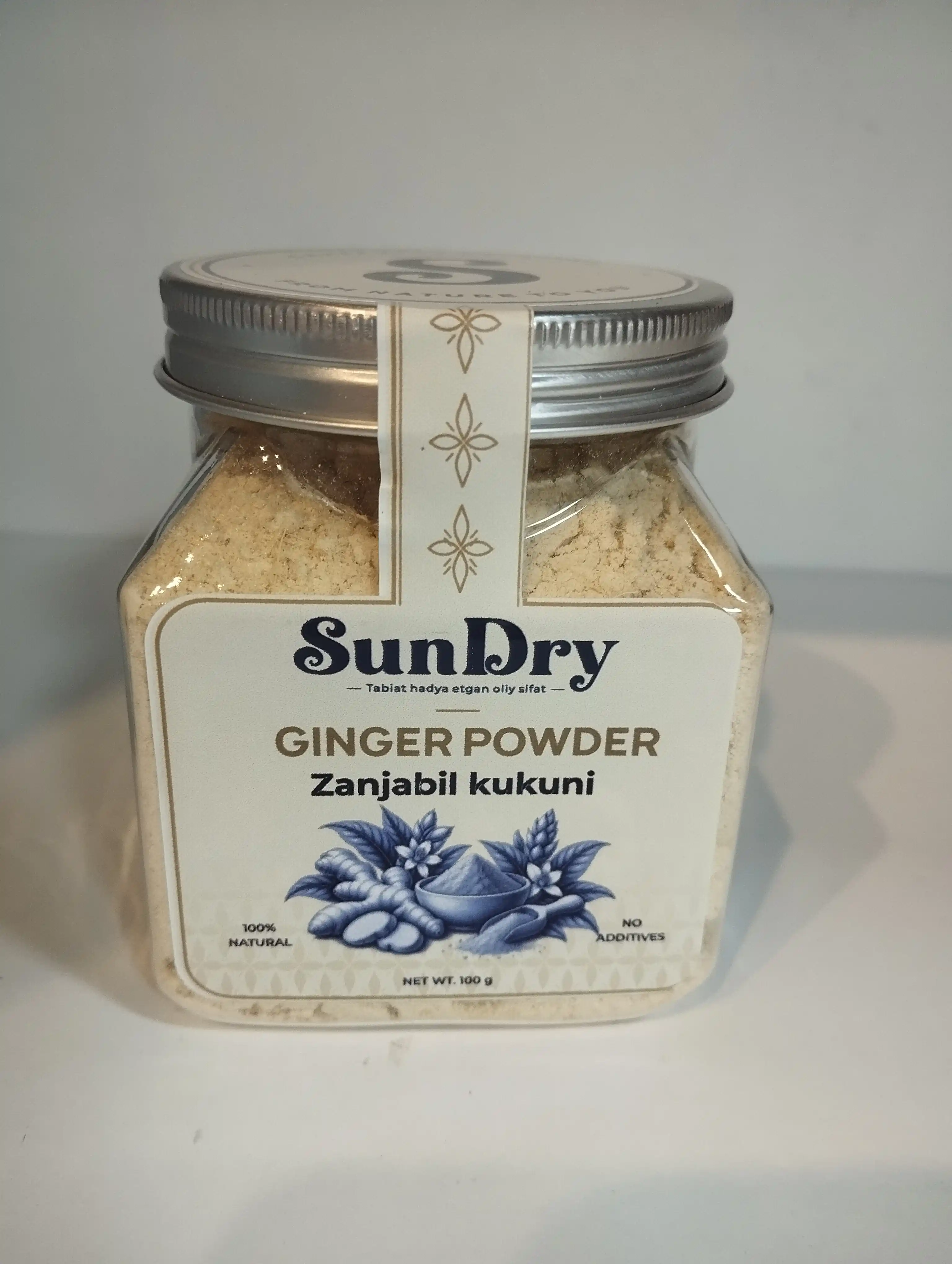 Zanjabil kukuni, imbir, maydalangan zanjabil, 100% tabiiy, 100 g