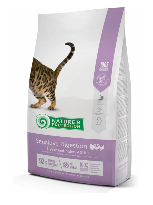 Mushuklar uchun Nature’s Protection Sensitive Digestion quruq ozuqasi, 2 kg - 