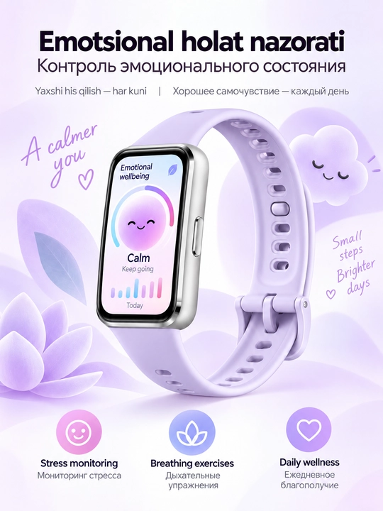 HUAWEI Band 11 aqlli bilaguzuk, AMOLED 1.62, 5 ATM, Bluetooth 6.0, 14 kungacha