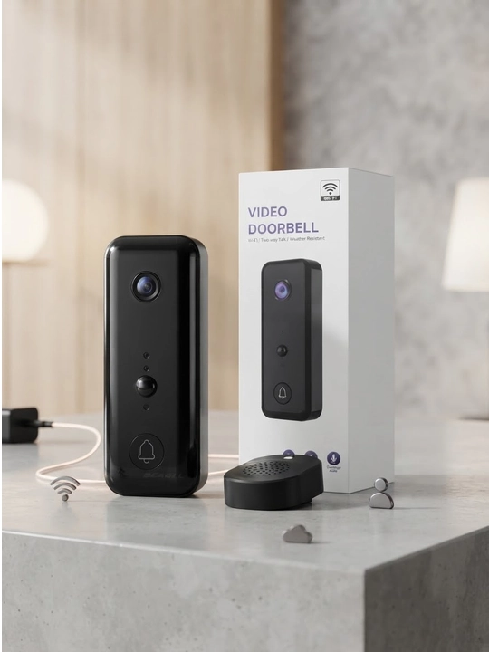 Smart Doorbell Aqlli Video Qo‘ng‘iroq, 2K HD, Wi-Fi, Tungi Ko‘rish