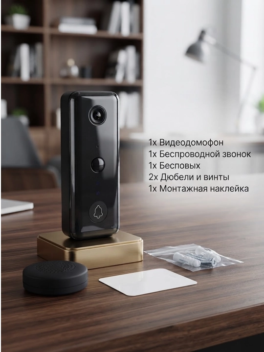 Smart Doorbell Aqlli Video Qo‘ng‘iroq, 2K HD, Wi-Fi, Tungi Ko‘rish