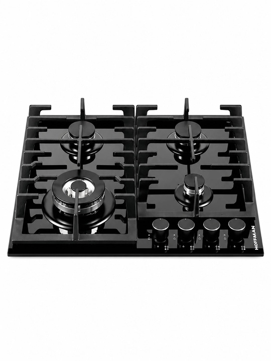 Варочная панель Hofmann CTBS641ABFG/HF, 4 газовых горелок, 220V, авто-поджиг, чугун