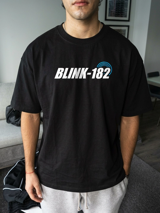 LMBYT qora oversayz futbolkasi, Blink-182 rok printi bilan