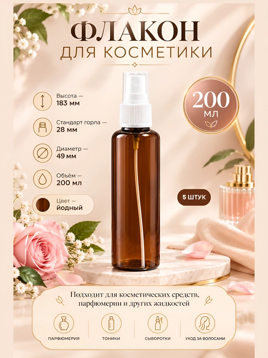 Набор дорожных флаконов с распылителем, 100 мл, 200 мл - 