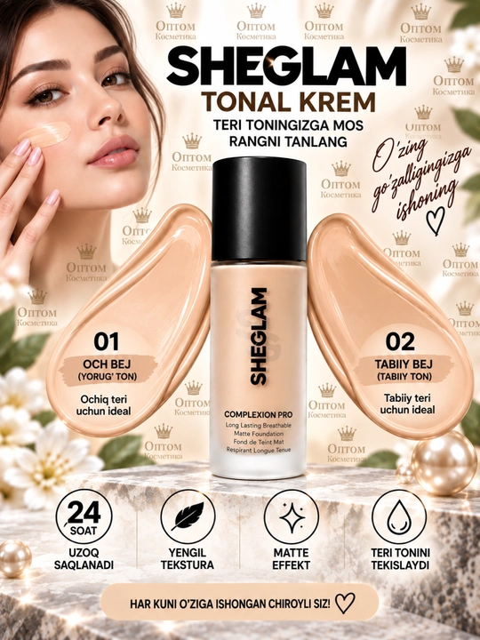 Тональный крем для лица Sheglam, натуральный матовый оттенок, увлажняющий крем 30 мл