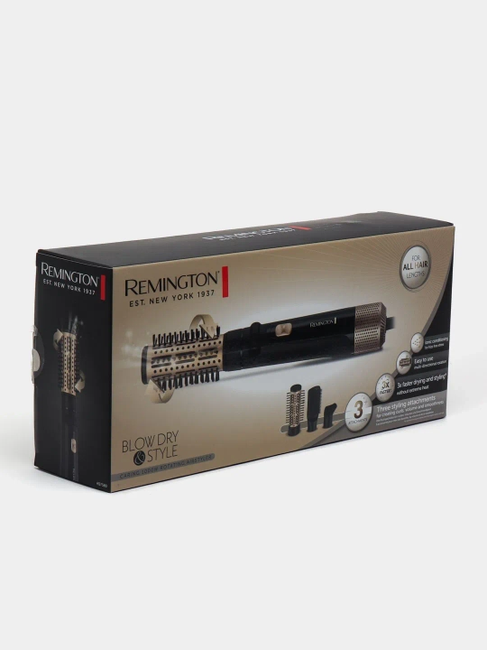 Фен-щетка Remington AS7580 1000 Вт, с вращением, ионизацией и 3 насадками