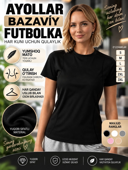 Ayollar kompression futbolkasi sport va fitnes uchun qomatni tortuvchi termo top, yengil - 