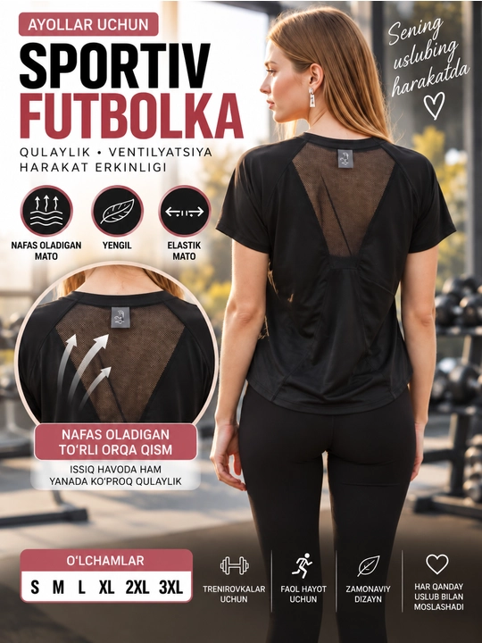 Ayollar kompression futbolkasi sport va fitnes uchun qomatni tortuvchi termo top, yengil