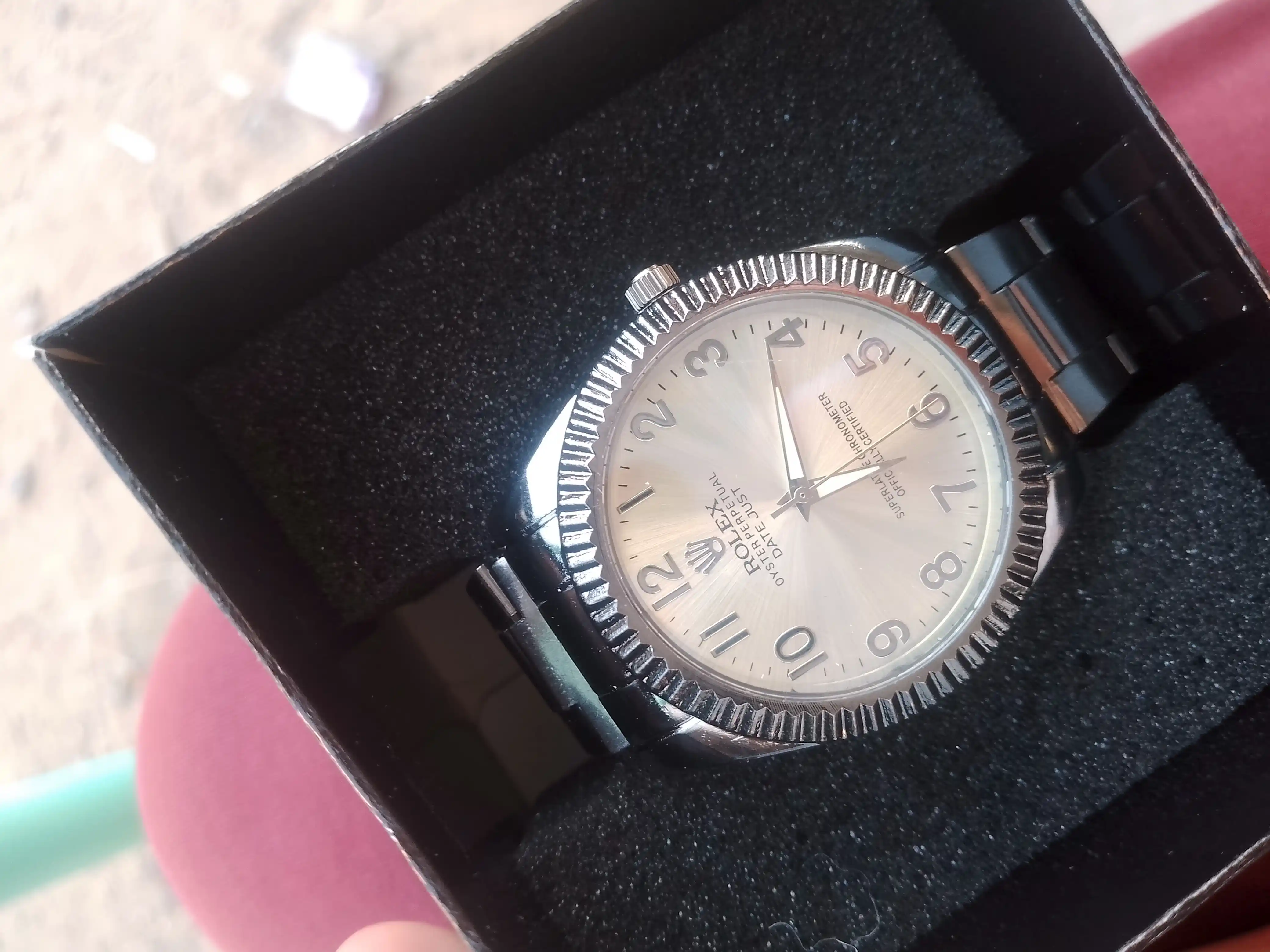 Erkaklar Rolex qo‘l soati, metall bilaguzukli, klassik dizayn