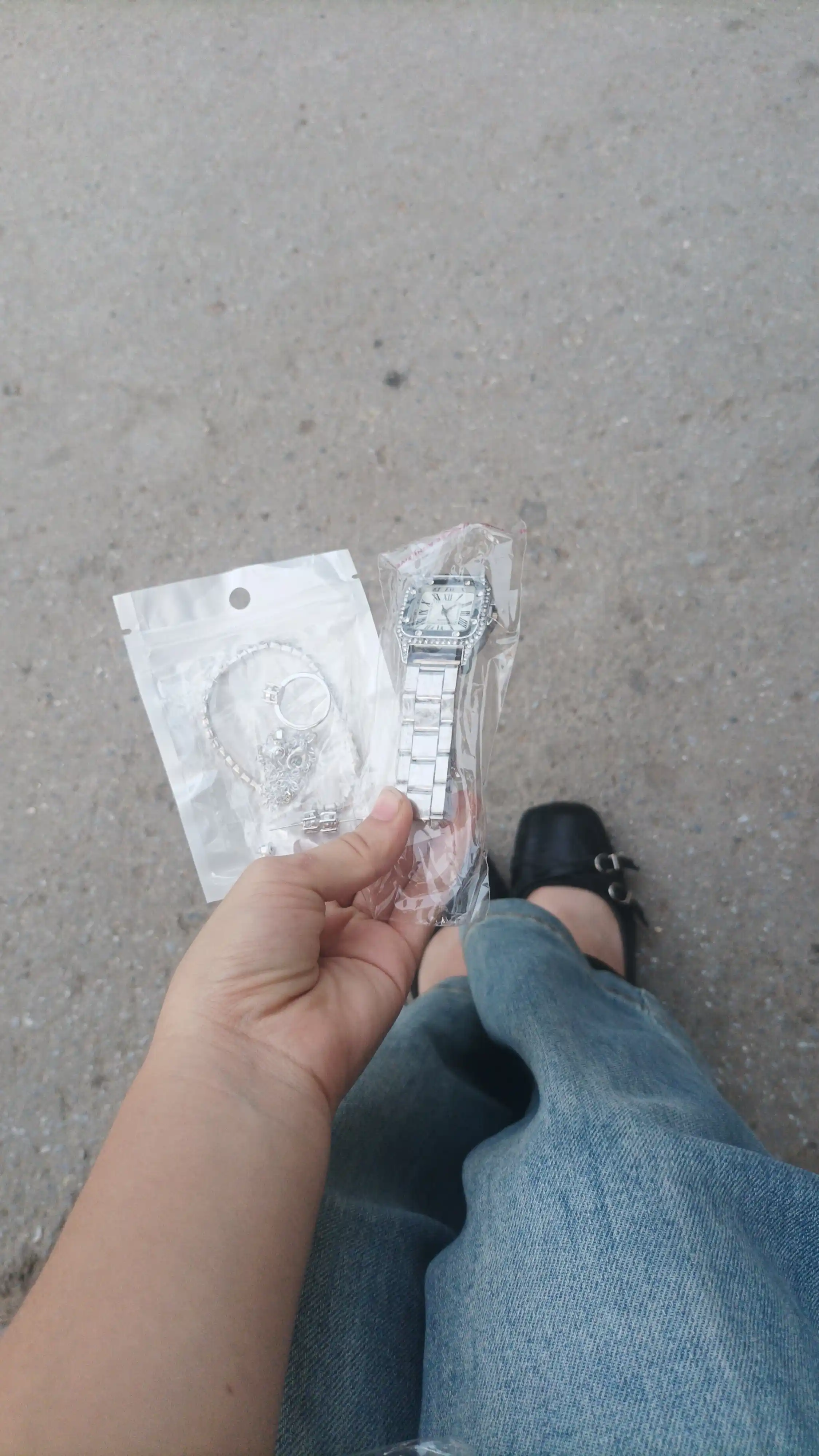 Подарок для женщины 5 в 1 - часы, браслет, серьги, цепочка и кольцо