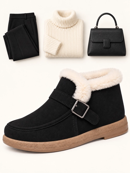 DISHER CozyBuckle ayollar issiq botinkalari, mo‘ynali 36–41 o'lcham