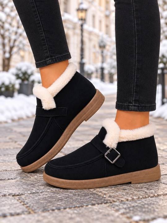DISHER CozyBuckle ayollar issiq botinkalari, mo‘ynali 36–41 o'lcham