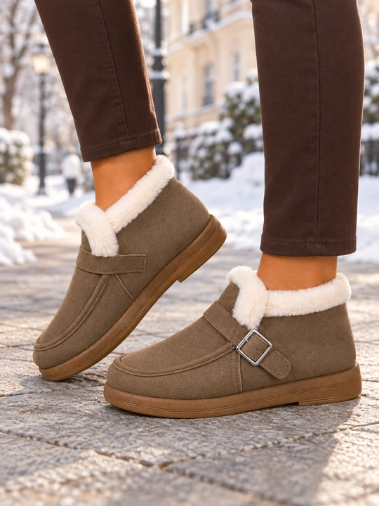 DISHER CozyBuckle ayollar issiq botinkalari, mo‘ynali 36–41 o'lcham