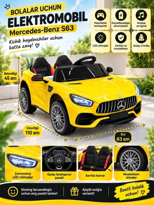 Bolalar elektromobili, akkumulyatorli mashina, kvadrosikl - 