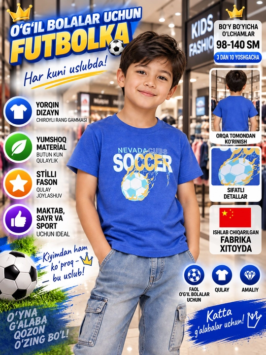 O'g'il bolalar uchun futbolka - 
