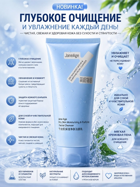 Пенка для умывания лица, очищающая пенка, средство для очищения кожи и макияжа
