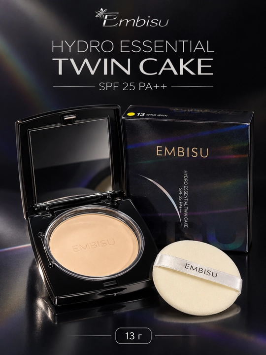 Embisu Hydro Essential Twin Cake tonal upasi, SPF 25 PA++, 13 g - 