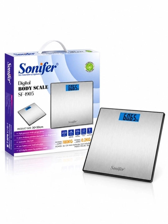 Весы напольные Sonifer до 180 кг, с LCD-дисплеем, для дома
