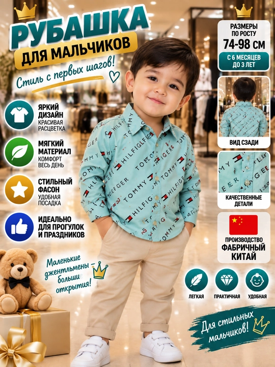O'g'il bolalar uchun uzun yengli ko'ylak