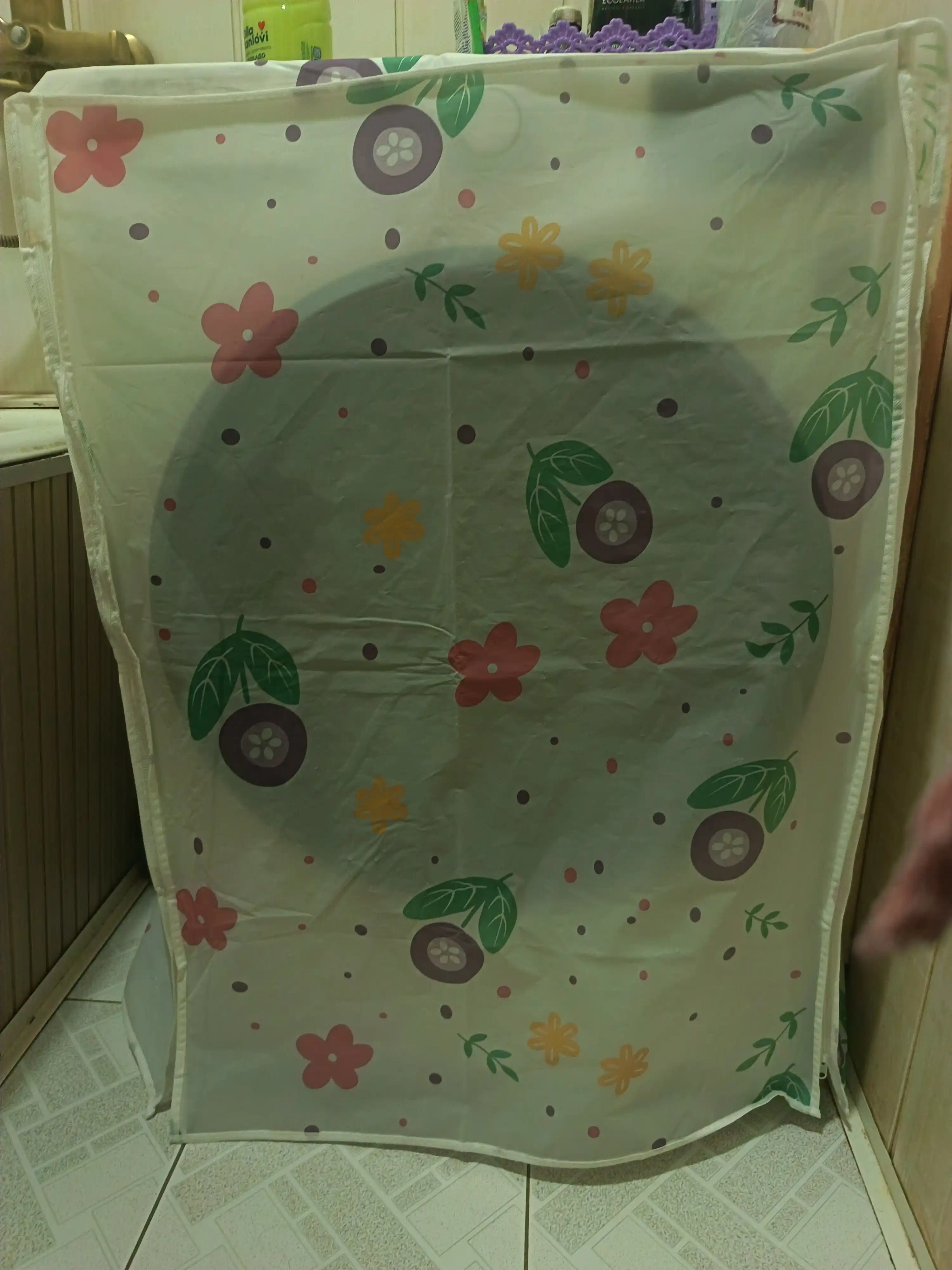 Чехол для стиральной машины 62×58×85 см, белый, с космическим принтом