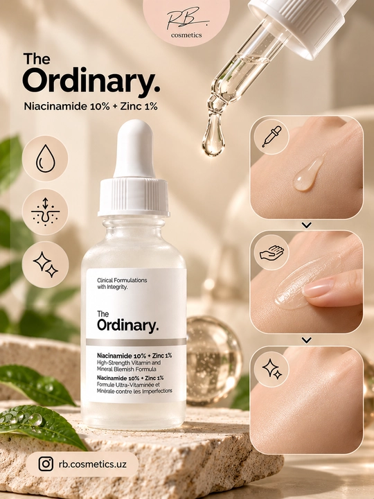 The Ordinary сыворотка Niacinamide 10% — против прыщей, сужает поры