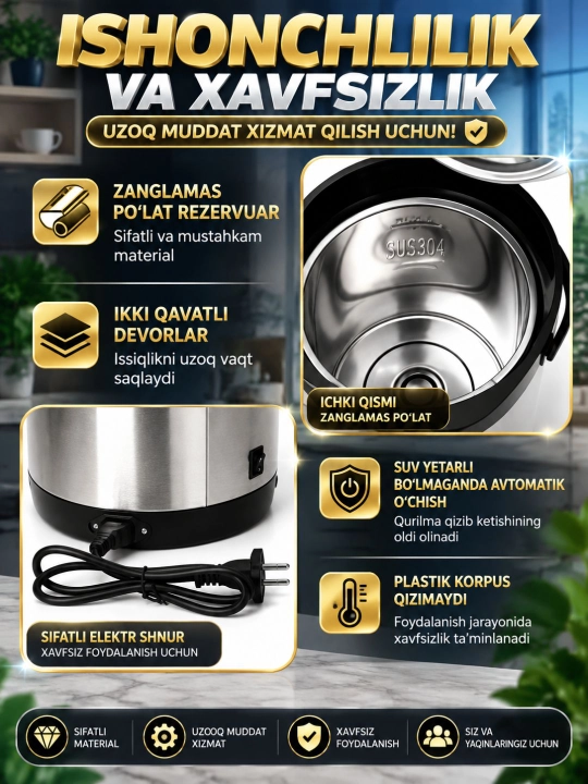 Termopot 6.8 litr, elektr termos